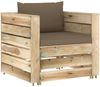 vidaXL 2-tlg. Garten-Lounge-Set mit Kissen Grün Imprägniertes Holz 3074539 Bild 2