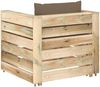 vidaXL 2-tlg. Garten-Lounge-Set mit Kissen Grün Imprägniertes Holz 3074539 Bild 5