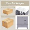 Waschtischunterschrank 76 x 46 x 83,5 cm mit Keramikbecken, MDF, lackiert, 3 Schubladen, grau Bild 5