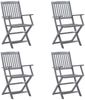 vidaXL Klappbare Gartenstühle 4 Stk. mit Kissen Massivholz Akazie 3064525 Bild 2