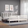 vidaXL Massivholzbett mit Kopfteil Weiß 200x200 cm 3194722 Bild 3