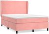 vidaXL Boxspringbett mit Matratze Rosa 140x200 cm Samt 3129098 Bild 2