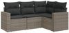 vidaXL 4-tlg. Garten-Sofagarnitur mit Kissen Grau Poly Rattan 3251247 Bild 2
