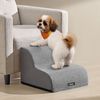 Feandrea Hundetreppe, 2 Stufen, Haustiertreppe, für kleine Hunde, Bett, Sofa, wasserdichte Katzentreppe, rutschfest, gringe Neigung, abnehmbarer waschbarer Bezug, Griff, taubengrau PPSDE002G01 Bild 1