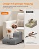 Feandrea Hundetreppe, 2 Stufen, Haustiertreppe, für kleine Hunde, Bett, Sofa, wasserdichte Katzentreppe, rutschfest, gringe Neigung, abnehmbarer waschbarer Bezug, Griff, taubengrau PPSDE002G01 Bild 3