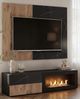 TV-Lowboard Starlet in schwarz, Vicking Eiche und Marmor schwarz mit Kamin 60x122 cm Bild 3