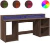 vidaXL LED-Schreibtisch Braun Eichen-Optik 200x55x91 Holzwerkstoff 3309444 Bild 2