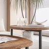 Runder Couchtisch 2er-Set Holzoptik Metallrahmen Beistelltisch Wohnzimmer Bild 4