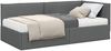 vidaXL Eckbettgestell mit Matratze mit Kopfteil 2 pcs Grau Samt 3394022 Bild 2