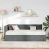vidaXL Eckbettgestell mit Matratze mit Kopfteil 2 pcs Grau Samt 3394022 Bild 3