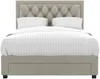 Vente-unique - LEOPOLD Bett SamtStoff Beige - B 165 cm x H 122,2 cm x L 216,5 cm Bild 4