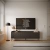 Selsey 'Tovi' TV-Schrank 3-türig, 175 cm, Schwarz / Holzoptik Nussbaum Bild 2