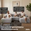 skølm 'Freki' Cloud Sofa 3 Sitzer mit 2x Hocker, Vollschaumcouch mit Federkern und Vakuum-Kompression, kein Aufbau erforderlich, mit 3 Kissen, Cord grau Bild 2