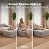skølm 'Freki' Cloud Sofa 3 Sitzer mit 2x Hocker, Vollschaumcouch mit Federkern und Vakuum-Kompression, kein Aufbau erforderlich, mit 3 Kissen, Cord grau Bild 5