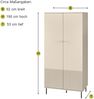 Kleiderschrank SALOU-131 in kaschmir matt mit Rillenoptik, B/H/T ca. 92/190/53 cm Bild 5