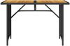 vidaXL Gartentisch mit Holzplatte Schwarz 110x68x70 cm Poly Rattan 366355 Bild 4