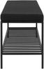 LebensWohnArt Sitzbank Moderne Bank LEVEN schwarz + Ablage mit Kissen Bild 3