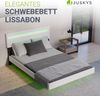 Juskys Schwebebett Lissabon 140 x 200 cm - Bett mit Matratze, Schwebendes Design & LED-Beleuchtung, Kunstleder, Höhenverstellbare Rückenlehne - weiß Bild 2