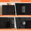 Küchenschrank, mit verstellbaren Ablagen & Weinregal, Hochschrank Küchenbuffet mit 4 Türen & 2 Schubladen, Sideboard für Küche & Wohnzimmer, Buffetschrank, Schwarz Bild 5