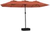 vidaXL Doppel-Sonnenschirm mit LED-Leuchten Terrakottarot 449x265 cm 362958 Bild 2
