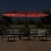 vidaXL Doppel-Sonnenschirm mit LED-Leuchten Terrakottarot 449x265 cm 362958 Bild 3