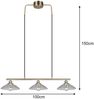 Pendelleuchte ELUNA 3-flammig Altmessing, Glasschirme klar, Breite 100cm Bild 4