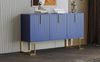 Sideboard aus MDF, 3-türig mit verstellbaren Regalböden & Metallgestell, Navy-Blau Bild 5