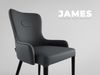 Esszimmerstuhl klassisch James Samt Polsterstuhl dunkelgrau Metallbeine : Dunkelgrau Bild 4