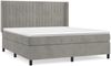 vidaXL Boxspringbett mit Matratze Hellgrau 160x200 cm Samt 3132807 Bild 2