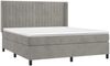 vidaXL Boxspringbett mit Matratze Hellgrau 160x200 cm Samt 3132807 Bild 3