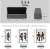 HOMCOM Sitzbank mit Leinenoptik, Holzbeine, Sicherheitsscharniere (Bettbank, 1-St, Polsterbank mit Stauraum), für Wohnzimmer, Schlafzimmer, Flur, 111 x 44 x 44,5 cm, Dunkelgrau Bild 3