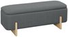 HOMCOM Sitzbank mit Leinenoptik, Holzbeine, Sicherheitsscharniere (Bettbank, 1-St, Polsterbank mit Stauraum), für Wohnzimmer, Schlafzimmer, Flur, 111 x 44 x 44,5 cm, Dunkelgrau Bild 2