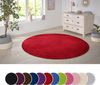 Kurzflor Teppich Nasty, rund - rot - 200 cm Durchmesser Bild 3