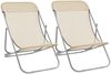 vidaXL Strandstühle 2 Stk. Creme Textilene & Pulverbeschichteter Stahl 360192 Bild 2