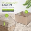 Juskys Polyrattan Lounge Punta Cana M creme inkl. Abdeckung – Gartenlounge für 4 Personen – Sitzgruppe mit Sessel, Sofa, Tisch & Hocker - Sitzbezüge sand Bild 3