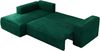Ecksofa mit Schlaffunktion, Bettkasten und losen Kissen für das Wohnzimmer - TRENTINO - Dunkelgrün Velvet - links Bild 5