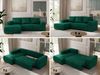 Ecksofa mit Schlaffunktion, Bettkasten und losen Kissen für das Wohnzimmer - TRENTINO - Dunkelgrün Velvet - links Bild 2