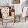 2er Set Esszimmerstuhl Samt gepolstert Massivholz mit Kupfernägeln, modernes Design, komfortabler Sessel,Helles Kamel Bild 4