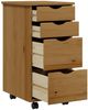 vidaXL Rollschrank mit Schubladen MOSS Honigbraun Massivholz Kiefer 355903 Bild 3
