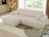 RINA L Design Ecksofa, Schlaffunktion & Stauraum, DL-System, Wellenfedern, Liegefläche 220x155 cm, freistehendes Polstersofa, Schlafcouch - Beige Cord - Links Seite Bild 5