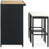 vidaXL 3-tlg. Bar-Set Poly Rattan Schwarz 313473 Bild 3