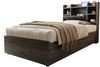 Holzbett 90 x 200 cm, Hydraulisches Bett, Kopfteil mit Stauraum, Ausgestattet mit USB- und Tape-C-Steckdose, Einzelbett, Jugendbett, Grau (ohne Matratze) Bild 4