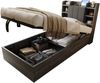 Holzbett 90 x 200 cm, Hydraulisches Bett, Kopfteil mit Stauraum, Ausgestattet mit USB- und Tape-C-Steckdose, Einzelbett, Jugendbett, Grau (ohne Matratze) Bild 5
