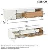 Merax Lowboard mit Hochglanzfront, Fernsehschrank in Weiß & Holzoptik (TV-Schrank für bis zu 75-Zoll-Fernseher, 1 St, 180x38x50 cm), TV-Schrank mit 1 Schublade, 7 Fächern, Klapptür & offenen Regalen Bild 4