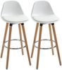 HOMCOM Barhocker 2er-Set Küchenhocker, Barstuhl mit Fußstützen (Tresenstuhl, 2 St, Küchenstuhl), für Esszimmer, Küche, Kunstleder, Weiß, 38,5 x 42,5 x 91 cm Bild 2