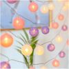 Qualra LED-Lichterkette 10/20LED Baumwollkugeln Lichterkette Warmweiß Batterie für Party Innen, LED Lichterketten 2er/Set Bild 4