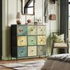 Furnishings Home Schubkastenkommode Vintage Sideboard mit klappbaren 1 tlg 9 Schubladen (1 St), Retro-chrank für Arbeitszimmer Flur Wohnzimmer Bild 5