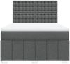 vidaXL Boxspringbett mit Matratze Dunkelgrau 140x190 cm Stoff 3291678 Bild 4