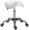 HOMCOM Rollsitz höhenverstellbarer Sattelhocker Drehstuhl Drehhocker (Kosmetikhocker, 1 St, Arbeitshocker), Weiß 52 x 53 x 49-61 cm Bild 5