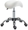 HOMCOM Rollsitz höhenverstellbarer Sattelhocker Drehstuhl Drehhocker (Kosmetikhocker, 1 St, Arbeitshocker), Weiß 52 x 53 x 49-61 cm Bild 4
